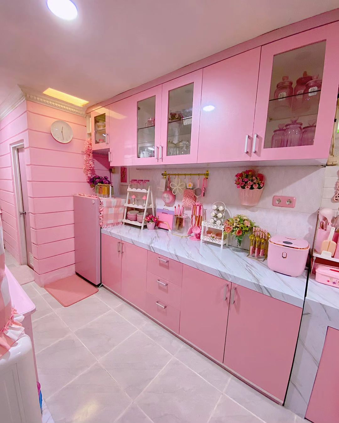 Ideas de cocinas en tonos rosa - Cocinas Rusticas