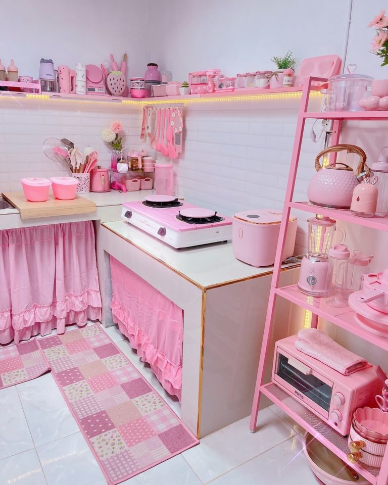 Ideas de cocinas en tonos rosa - Cocinas Rusticas