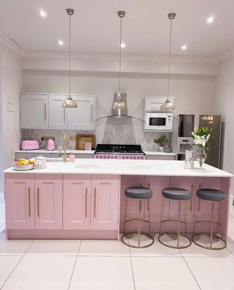 Ideas de cocinas en tonos rosa - Cocinas Rusticas