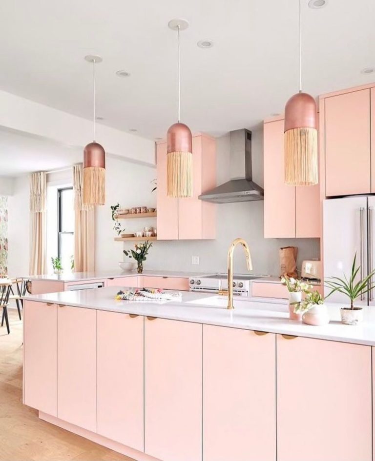 Ideas de cocinas en tonos rosa - Cocinas Rusticas