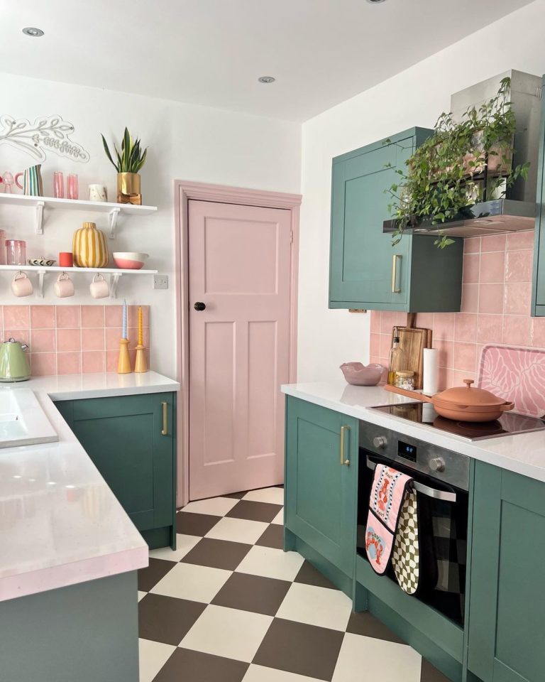 Ideas de cocinas en tonos rosa - Cocinas Rusticas