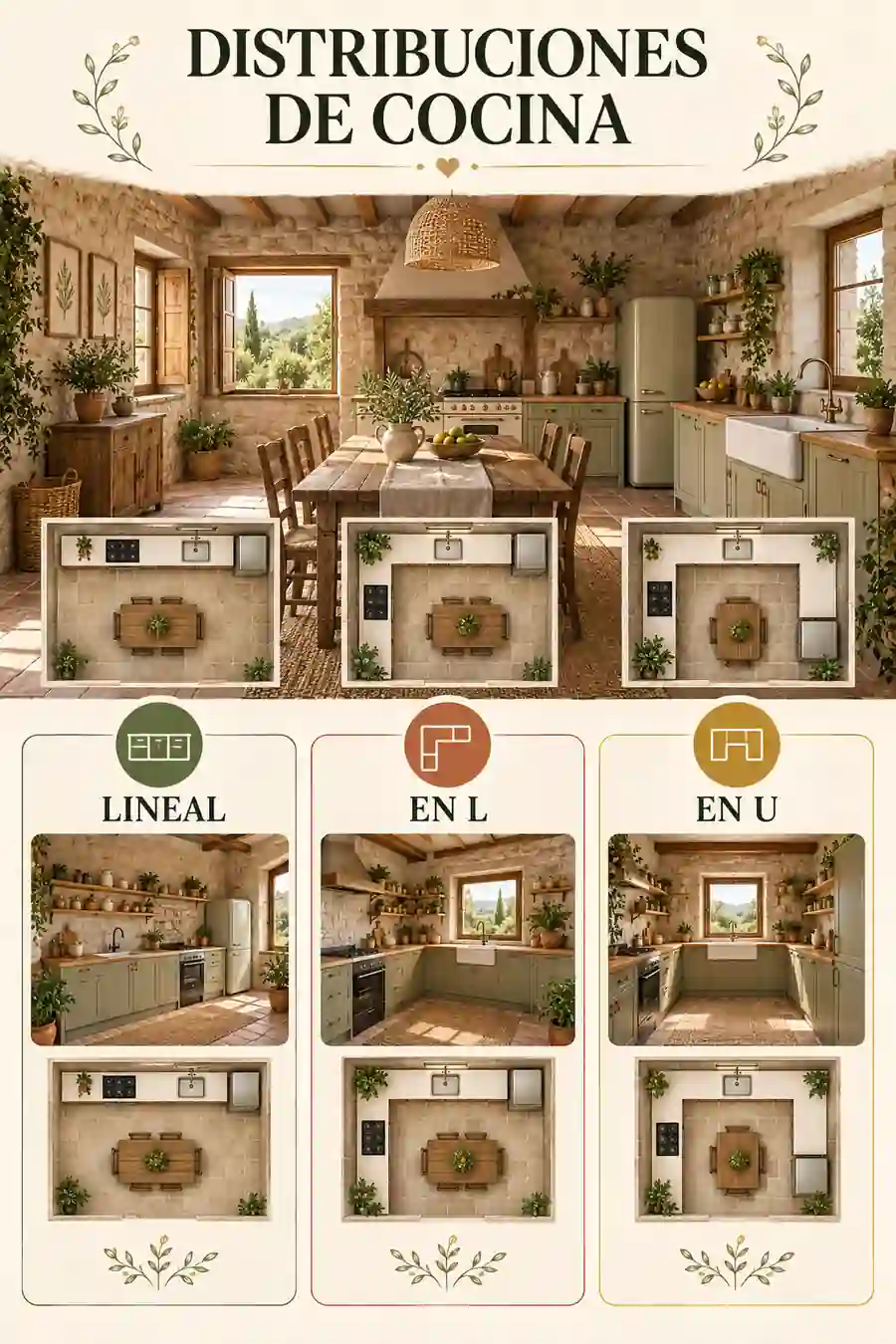 Distribuciones recomendadas para cocinas de campo