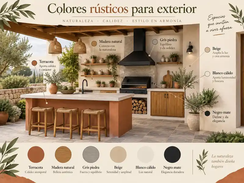Colores para cocinas rústicas exteriores