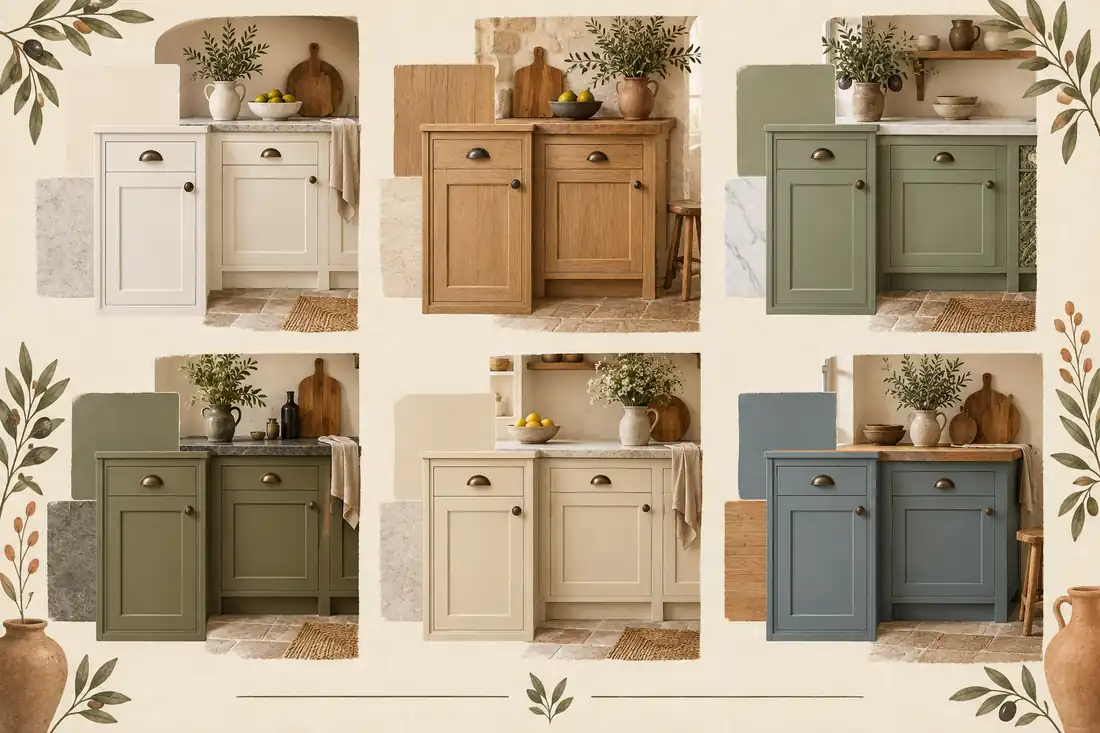 Opciones de color para muebles de cocina rústica