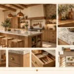 Cocina rústica con encimeras de madera y granito