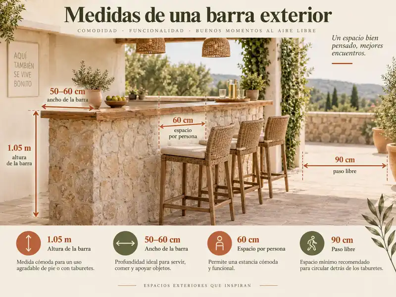 Medidas orientativas para una barra exterior