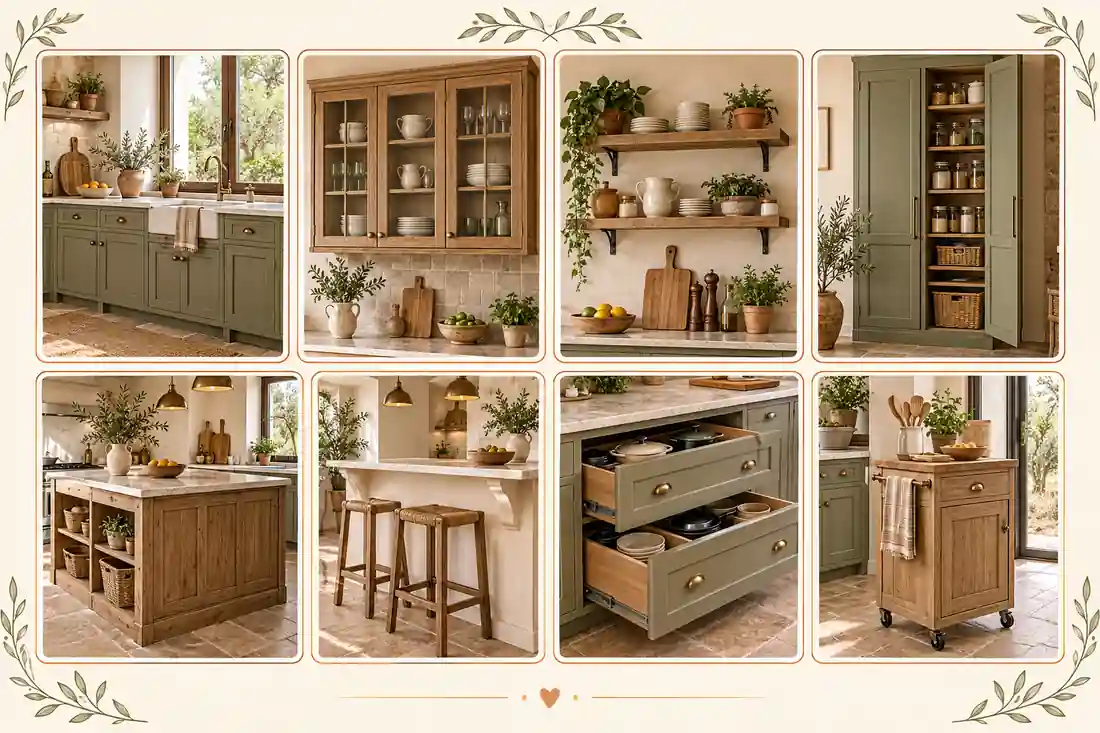 Ejemplos de tipos de muebles para cocina rústica